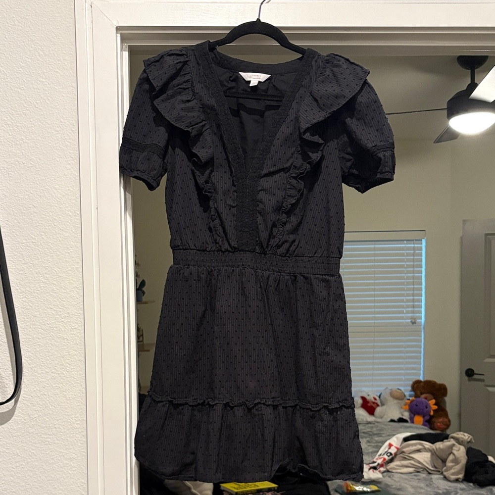 LC Lauren Conrad Black Ruffle Dress